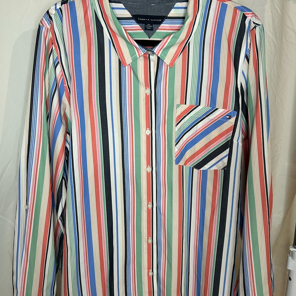 Tommy Hilfiger Women’s  Multicolor Striped Shirt,  XXL